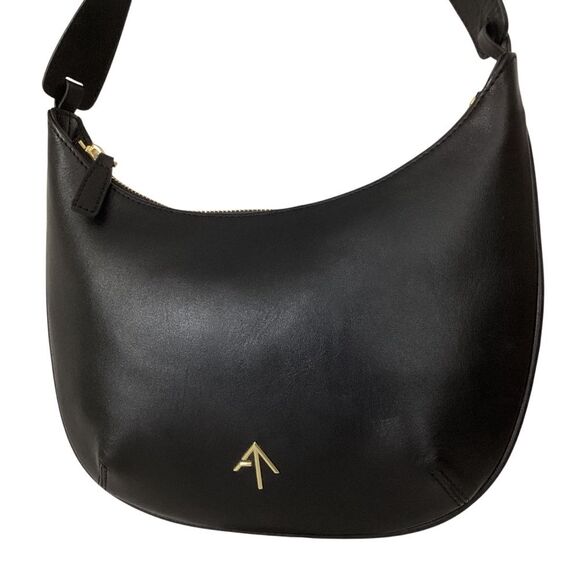 MANU ATELIER Manu Mini Hobo Black Soft Leather Handbag Shoulder Bag - Picture 3 of 10